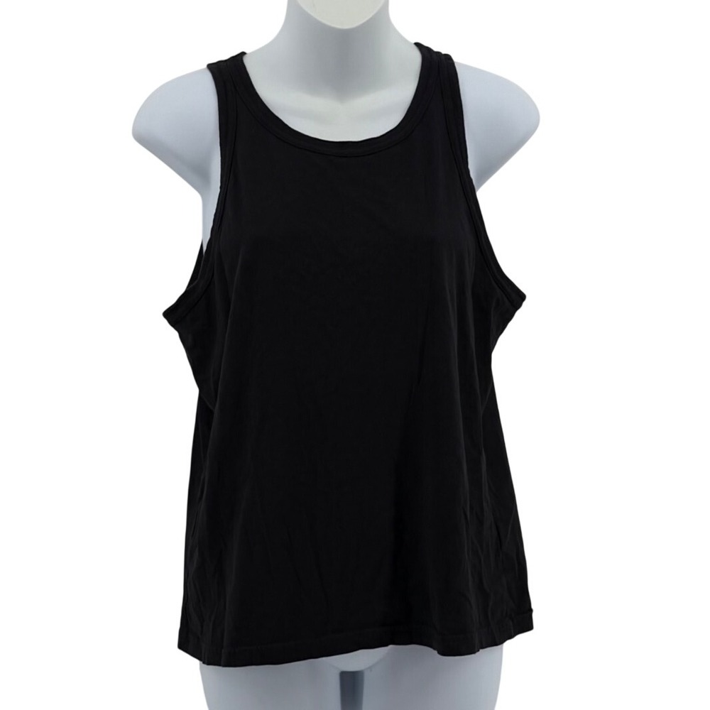 Everlane Organic Cotton Tank Top Women Black Minimalist Basic Size L